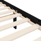  Okvir za krevet s uzglavljem crni 200 x 200 cm od masivnog drva | shoptok.hr