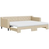 vidaXL Izvlečna dnevna postelja z vzmetnico krem 80x200 cm blago, (20929672) | Shoptok.si