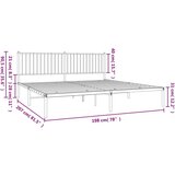 Metalni Kovinski posteljni okvir z vzglavjem črn 193x203 cm | Shoptok.si
