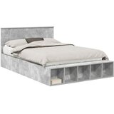  Krevetna konstrukcija s policom Betonski sivi 160 x 200 cm | shoptok.hr
