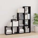vidaXL Regal za knjige u obliku stuba crni 142 cm konstruirano drvo Cijene