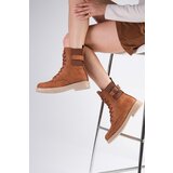 Mio Gusto Lyssa Womens Tan Lace-up Oxford Boots | Shoptok.si