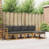  Set vanjskih sofa 5 pcs Prirodna i antracit Čvrsto drvo akacije | shoptok.hr