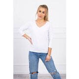 Kesi White blouse with V-neck Cene