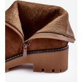 Boto Suede Ankle Boots with Flat Heel and Fleece Lining Brown Neafgi | ePonuda.com