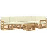  Set vanjskih sofa 7 pcs Bijela i krem 59 x 59 x 37 cm Poliester | Shoptok.si