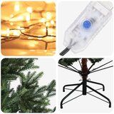  Umjetno božićno drvce s nogom 120 cm 150 LED lampica - Zelena 120 cm s LED svjetlima | shoptok.hr