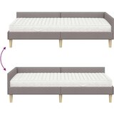  Kutni krevetni okvir s madracem Ostalo 2 pcs Sivo-smeđa tkanina | shoptok.hr