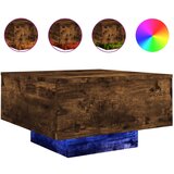  The Living Store Klubska mizica z LED lučmi dimljeni hrast 55x55x31 cm - Klubska Mizica, (21502429) | Shoptok.si