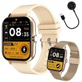 aku. unisex športna pametna ura touch 2 pasova bluetooth fitpro zlata