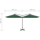  Dvojni senčnik jeklo zelen 600x300 cm | Shoptok.si