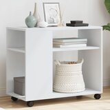  Bočni stolić s kotačima bijeli 70x35x60 cm konstruirano drvo | shoptok.hr