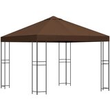 Gazebo 3 x 3 m Smeđa Poliester i čelik 190 gsm | shoptok.hr