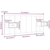  Uzglavlje za krevet s ormarićima boja hrasta konstruirano drvo Siva | shoptok.hr