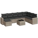  9-dijelni set vrtnih sofa od poliratana s jastucima svjetlosivi | shoptok.hr