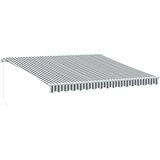 Tenda na ručno uvlačenje antracit i bijela 400 x 350 cm | shoptok.hr