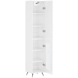  Visoka komoda sjajna bijela 34,5x34x180 cm konstruirano drvo | shoptok.hr