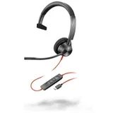 Blackwire 3310 Monaural USB-C Headset +USB-C/A Adapter, Black, 2yw