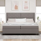 vidaXL Box Spring Postelja z Matracami in LED Taupe 200x200 cm Tkanina, (22050528) | Shoptok.si