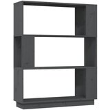Maison Chic Knjižna omara - Knjižni regal siva 80x25x101 cm trdna borovina, (21723549) | Shoptok.si