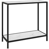 vidaXL Konzolna mizica bela 80x35x75 cm kaljeno steklo Cene