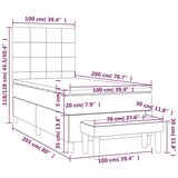  S oprugama i madracem crni 100 x 200 cm od tkanine | shoptok.hr