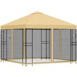  Vrtna sjenica sa stranicama 3 x 3 m Krem Poliester i čelik | shoptok.hr