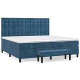 vidaXL Box spring postelja z vzmetnico temno modra 200x200 cm žamet, (21118457) Cene
