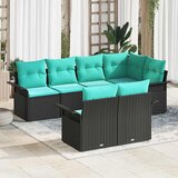  Sjedeća garnitura za vrt 7 kom. Siva Poli ratan 242.5 x 132.5 x 69 cm | shoptok.hr