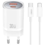 XO wall charger CE21 PD 30W 1x USB-C 1x USB white + cable USB-C - USB-C Cijene