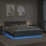  Krevetna konstrukcija S LED lampica Siva Sonoma 180 x 200 cm | shoptok.hr
