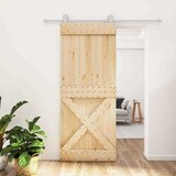  Klizna vrata Prirodna i bijela 85 x 210 cm Čvrsta borovina | shoptok.hr