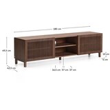 Kave Home Temno rjava TV omarica v orehovem dekorju 180x49,5x42,5 cm Beyla – | Shoptok.si