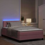  LED Box Spring Krevet Ružičasta 120 x 200 cm Baršun | shoptok.hr