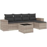  6-dijelni set vrtnih sofa od poliratana s jastucima svjetlosivi | shoptok.hr