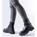 Gemre Black insulated ankle boots with chain Smithsons | Shoptok.si