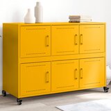 vidaXL Komoda gorčično rumena 100,5x39x72 cm hladno valjano jeklo Cene
