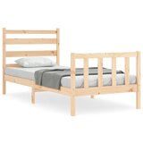 The Living Store Posteljni okvir z vzglavjem 90x190 cm trden les - Posteljni Okvir, (21524069) | Shoptok.si