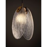 Nova Luce Medeninasta jeklena LED viseča svetilka s steklenim senčilom Shelina – | Shoptok.si