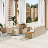 vidaXL 8 komadna set vrtnih sofa s jastučićima bež poli ratan akacija | shoptok.hr