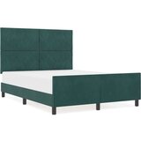 vidaXL Postelja Temno Zelena 140x190 cm Žamet, (22049387) | Shoptok.si