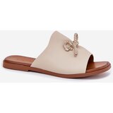 EVENTO Women's sandals on a flat heel with decorative tying beige Norela | ePonuda.com