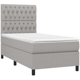  box spring s madracem LED svjetlosivi 90x200 cm tkanina | shoptok.hr