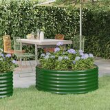 vidaXL visoka greda iz prašno premazanega jekla 100x100x36 cm zelena Cene