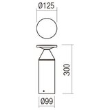  Redo 90590 - BIRO spoljna LED lampa 12W/230V, 3000K, 30 cm, CRI 90, IP65, braon | Eponuda.com