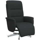  Naslonjač od tkanine s osloncem za noge crni | shoptok.hr