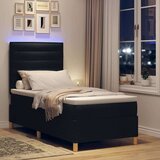  Box Spring postelja z vzmetnico in LED svetlobo črna 90x200 cm blago, (22067182) Slike