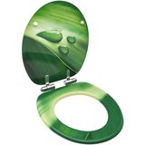 vidaXL Deska za WC školjko počasno zapiranje MDF zelena vodna kapljica | Shoptok.si