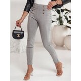 DStreet Spodnie damskie LUXTILIO wysoki stan szare | shoptok.hr
