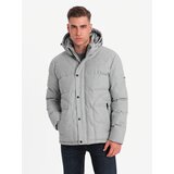 Ombre Men's lightweight jacket with mesh lining and hood - grey | Shoptok.si